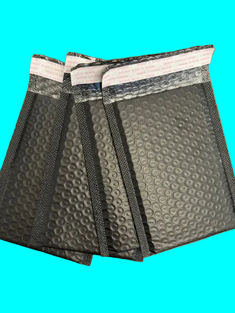 Black Bubble Mailer with Self-Adhesive Seal – 7"x5" Pack of 10