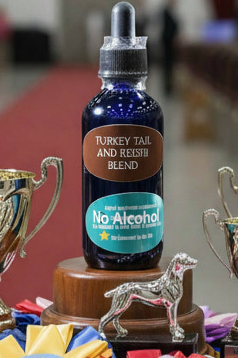 Dog Mushroom Tincture "Brodi's Choice"– Reishi & Turkey Tail (Immunity, Anti-Anxiety, Joint Support) Spruce Creek Mushrooms
